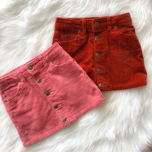 Bundle Girls Cat & Jack Corduroy Pink and Rust Skirts